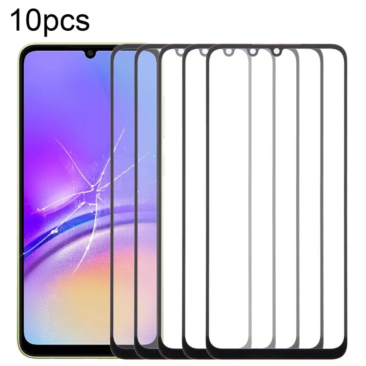 Voor Samsung Galaxy A05 SM-A055F 10 stuks voorscherm buitenste glazen lens met OCA optisch heldere lijm