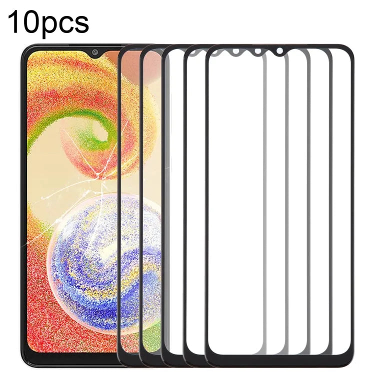 Voor Samsung Galaxy A04 SM-A045F 10 stuks voorscherm buitenste glazen lens met OCA optisch heldere lijm