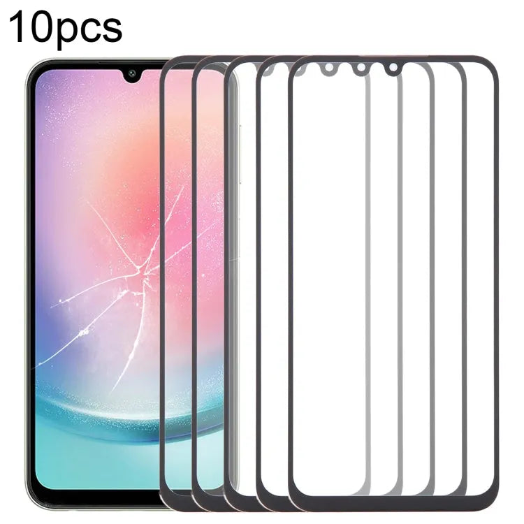 Voor Samsung Galaxy A24 4G SM-A245F 10 stuks Front Screen Outer Glass Lens met OCA Optisch Heldere Lijm