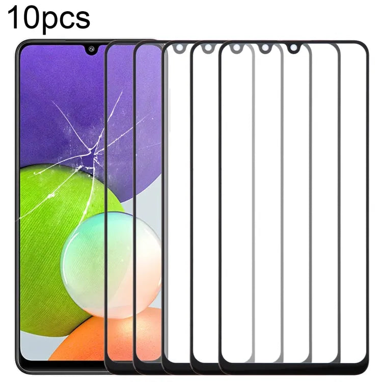Voor Samsung Galaxy A22 4G SM-A225F 10 stks Voorscherm Buitenste Glazen Lens met OCA Optisch Heldere Lijm