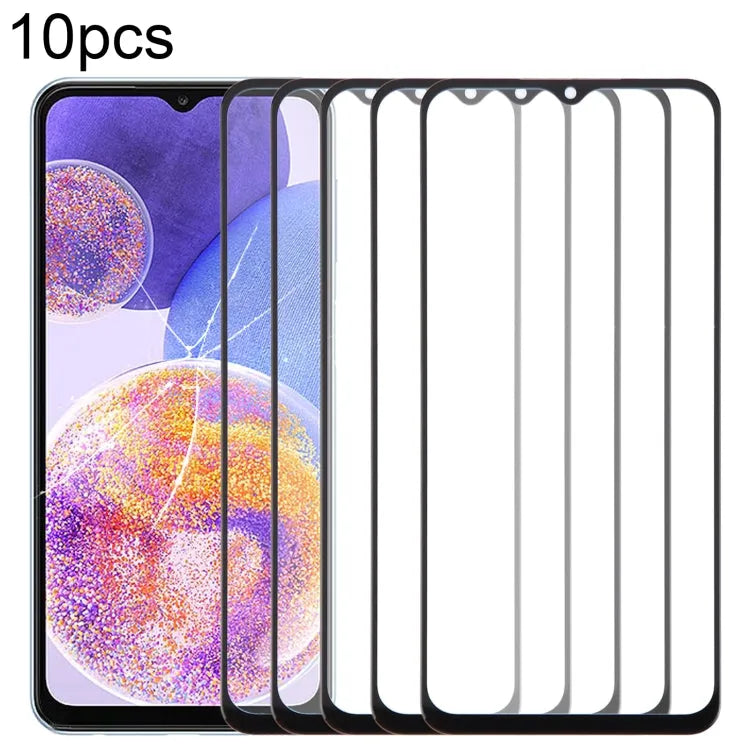 Voor Samsung Galaxy A23 4G SM-A235F 10 stuks voorscherm buitenste glazen lens met OCA optisch heldere lijm