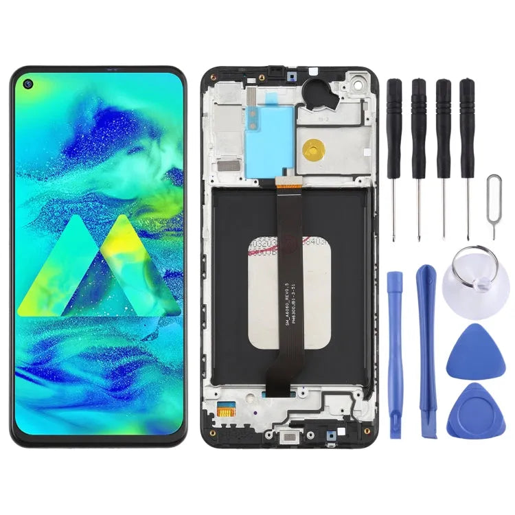 Origineel PLS TFT LCD-scherm voor Galaxy M40 Digitizer Volledige montage met frame