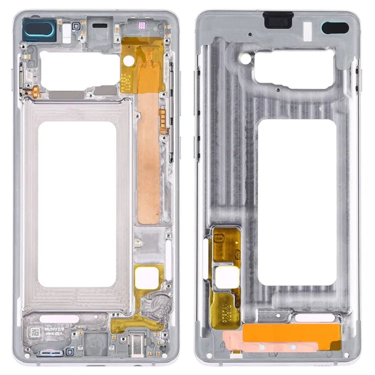 Voor Samsung Galaxy S10+ middelste framerandplaat met zijtoetsen (zilver)
