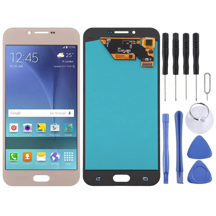 OLED LCD-scherm voor Samsung Galaxy A8 (2016) / SM-A810 met Digitizer Volledige montage (Goud)