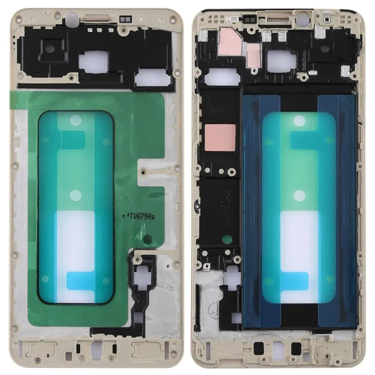 Voor Galaxy C7 Front Behuizing LCD Frame Bezel (Goud)