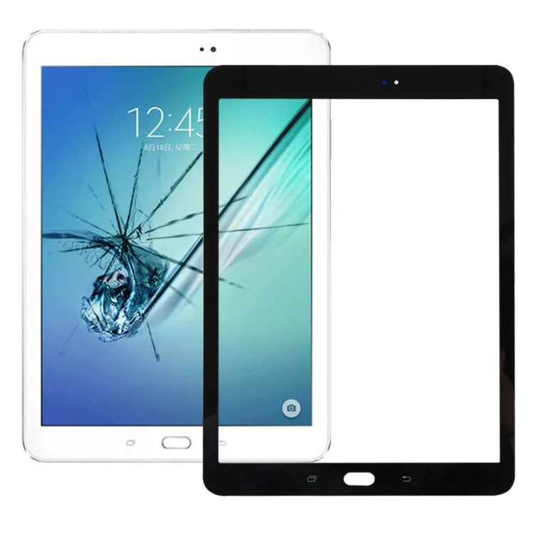 Voor Galaxy Tab S2 9.7 / T810 / T813 / T815 / T820 / T825 Voorscherm buitenste glazen lens (zwart)