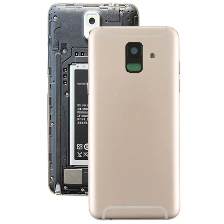 Voor Galaxy A6 (2018) / A600F achterkant met zijtoetsen en cameralens (goud)