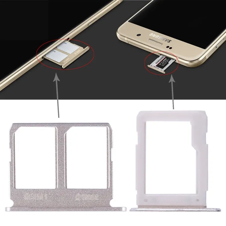 Voor Galaxy A9100 / A9 (2016) 2 simkaartlade + micro SD-kaartlade (goud)