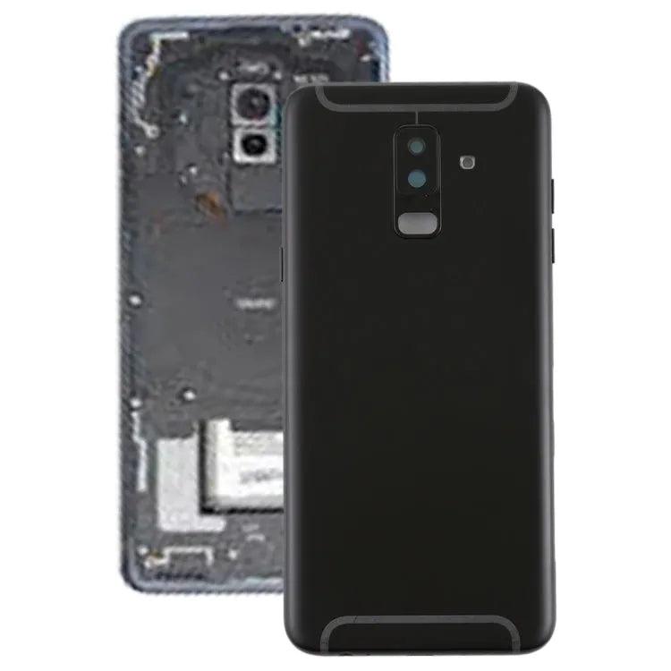 Voor Galaxy A6+ (2018) / A605 achterkant met zijtoetsen en cameralens (zwart)