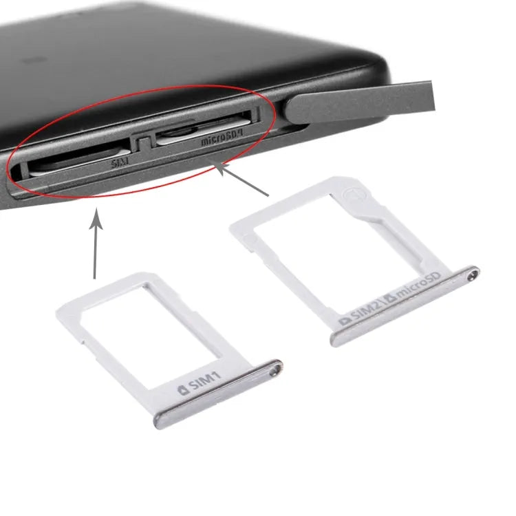 Voor Galaxy E5 (Dual SIM-versie) SIM-kaartlade + Micro SD / SIM-kaartlade (zilver)