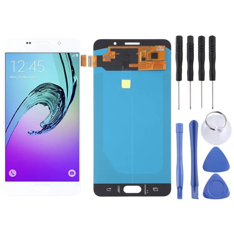 LCD-scherm en volledige montage van de digitizer (OLED-materiaal) voor Galaxy A7 (2016), A710F, A710F/DS, A710FD, A710M, A710M/DS, A710Y/DS, A7100 (wit)