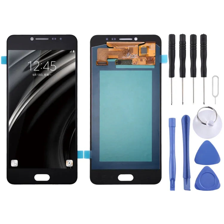 Oled LCD-scherm voor Galaxy C7 met volledige montage Digitizer (zwart)