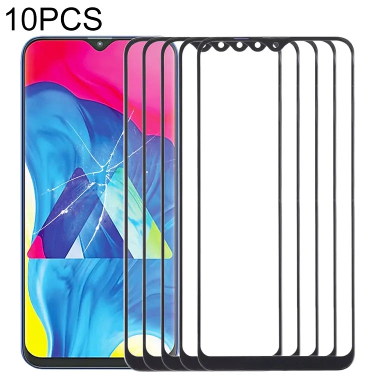 Voor Samsung Galaxy M10 10 stuks voorscherm buitenste glazen lens (zwart)