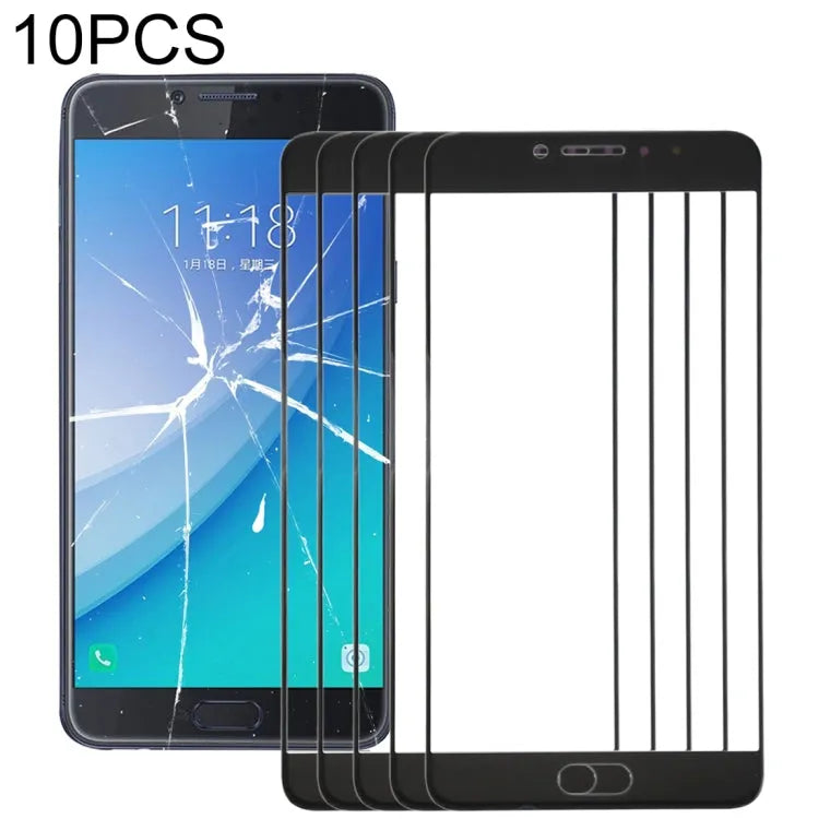 Voor Samsung Galaxy C7 Pro / C701 10st Voorscherm Buitenste glazen lens (zwart)