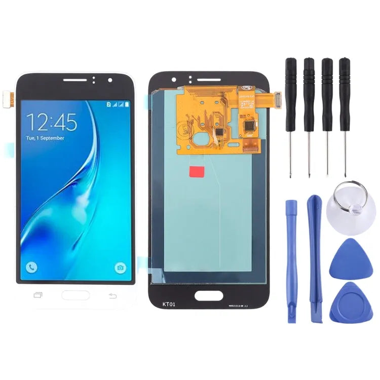 LCD-scherm en Digitizer Volledige montage (OLED-materiaal) voor Galaxy LCD-scherm en Digitizer Volledige montage (OLED-materiaal) voor Galaxy J1 (2016), Express 3, Amp 2, J120F, J120A, J120H, J120M, J120M, J120T (wit)