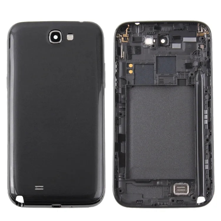Voor Galaxy Note II / N7100 middelste framerand + batterij achterklep (zwart)