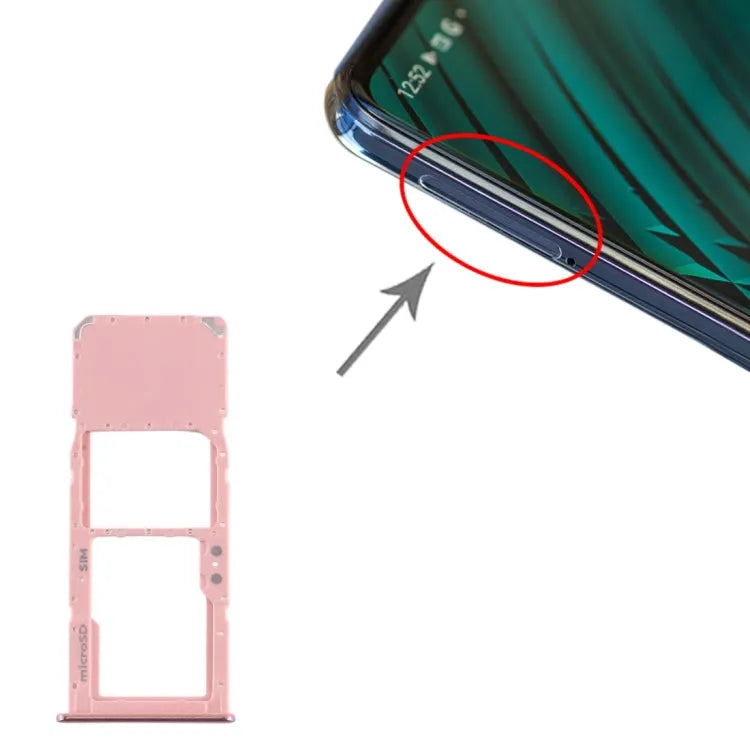 Voor Samsung Galaxy A51 SIM-kaartlade + Micro SD-kaartlade (roze)