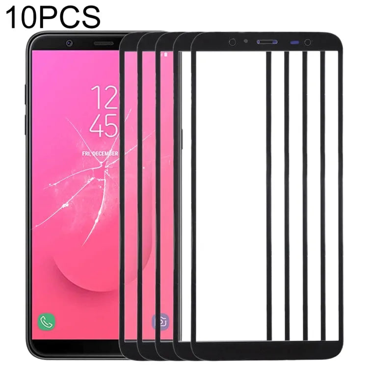 Voor Samsung Galaxy J8, J810F/DS, J810Y/DS, J810G/DS 10 stks Front Screen Outer Glas Lens (Zwart)