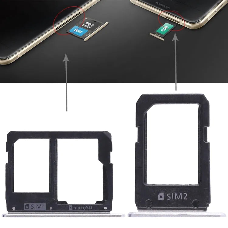 Voor Galaxy A5108 / A7108 2 SIM-kaartlade + Micro SD-kaartlade (wit)