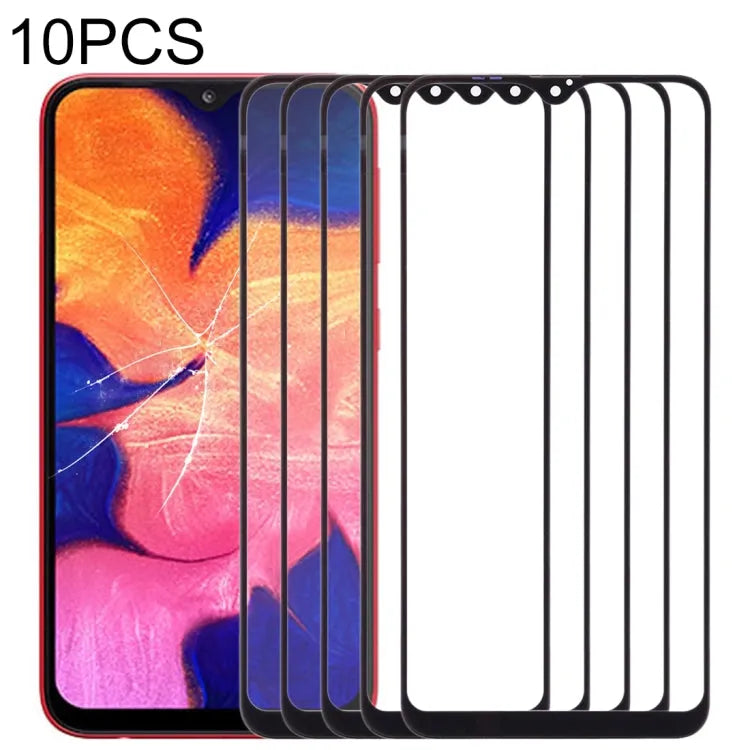 Voor Samsung Galaxy A10 10 stuks voorscherm buitenste glazen lens (zwart)