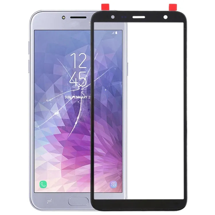 Voor Galaxy J4+ / J6+ / J610 voorscherm buitenste glazen lens (zwart)