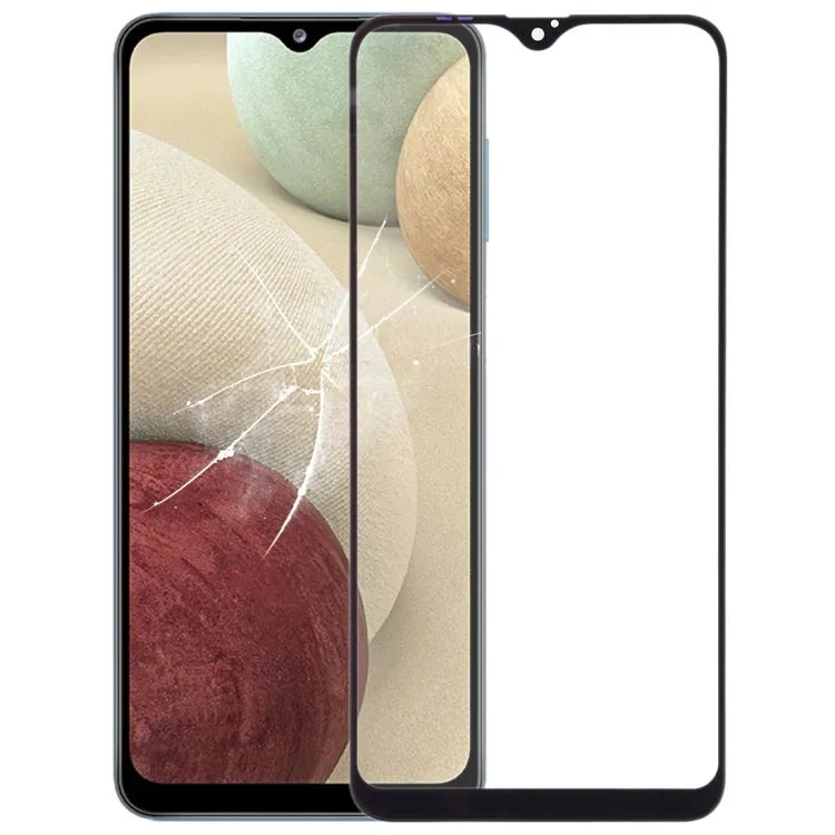 Voor Samsung Galaxy A12 Front Screen buitenste glazen lens met OCA optisch heldere lijm: