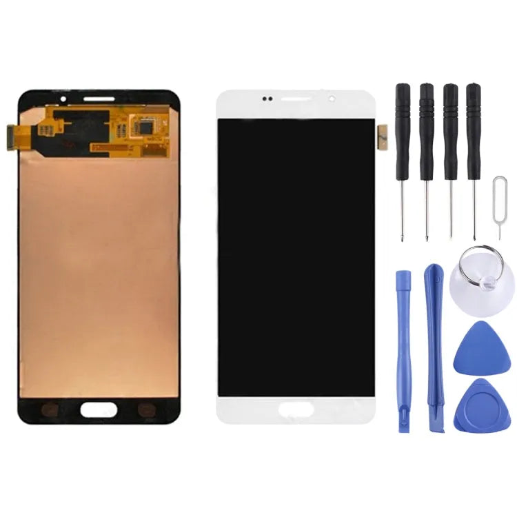 Original LCD-Bildschirm + Touchpanel für Galaxy A7 (2016), A710F, A710F/DS, A710FD, A710M, A710M/DS, A710Y/DS, A7100 (weiß)