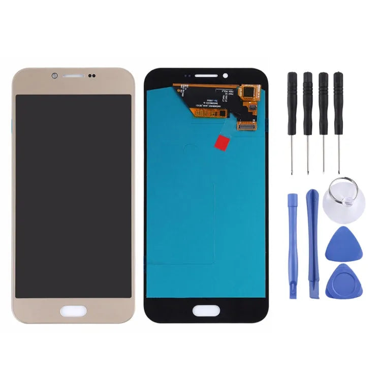 LCD-scherm (OLED-materiaal) voor Galaxy A8 (2016), A810F/DS, A810YZ met Digitizer Full Assembly (Goud)