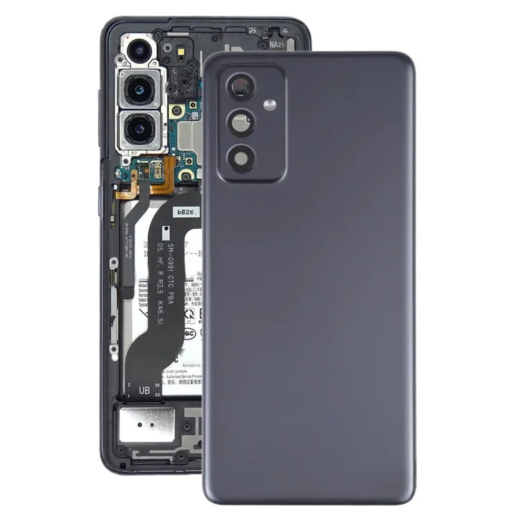 Batterijachterklep met cameralensframe voor Samsung Galaxy A82 (zwart)