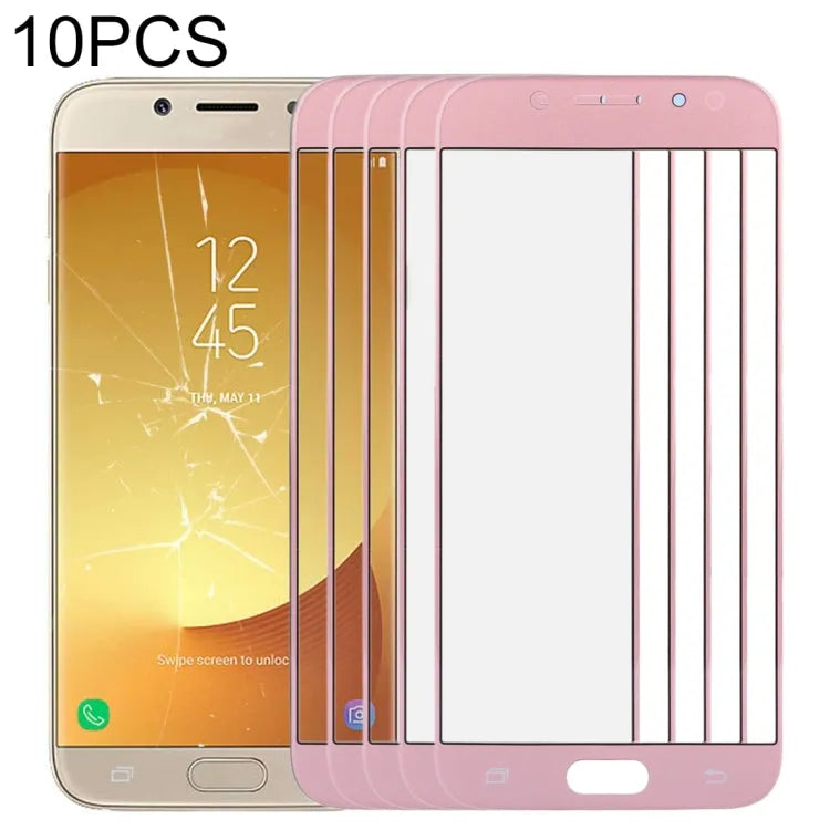 Voor Samsung Galaxy J7 (2017) / J730 10 stks Front Screen Outer Glas Lens (Rose Goud)