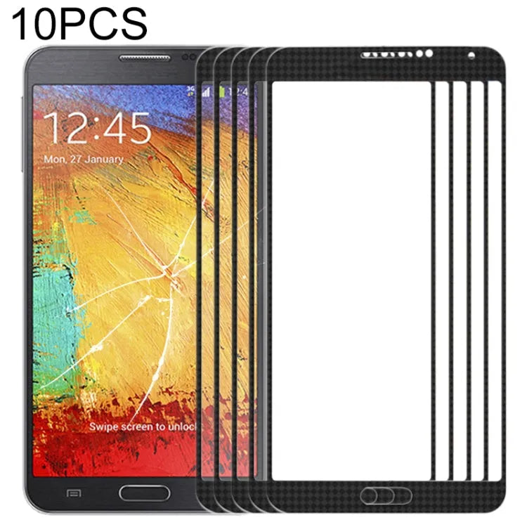 Voor Samsung Galaxy Note III / N9000 10 stuks voorscherm buitenste glazen lens (zwart)