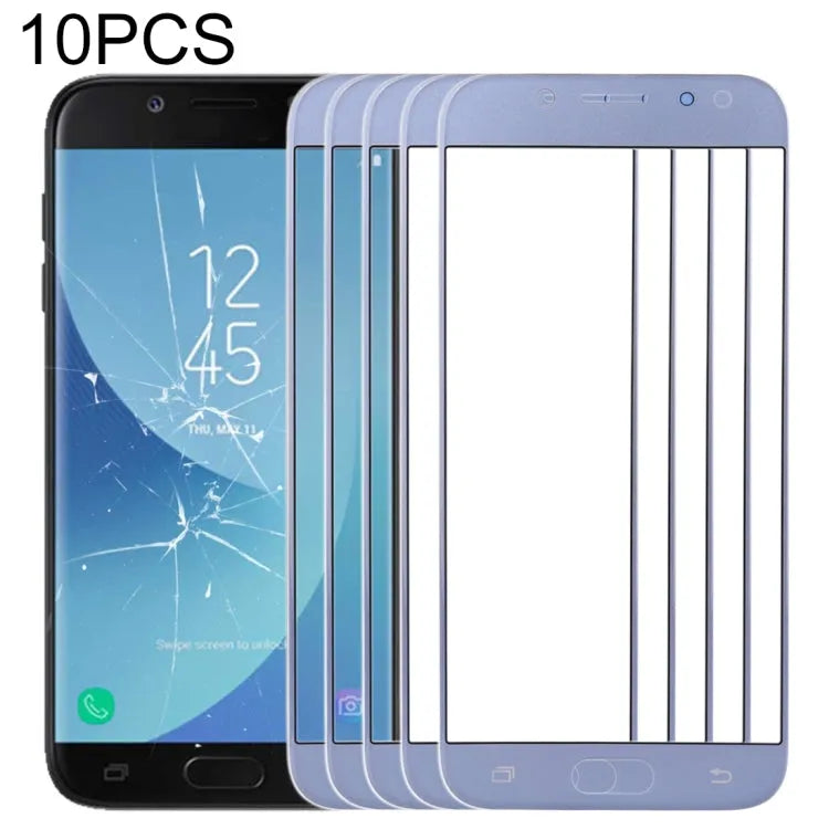Voor Samsung Galaxy J5 (2017) / J530 10 stuks voorscherm buitenste glazen lens (blauw)