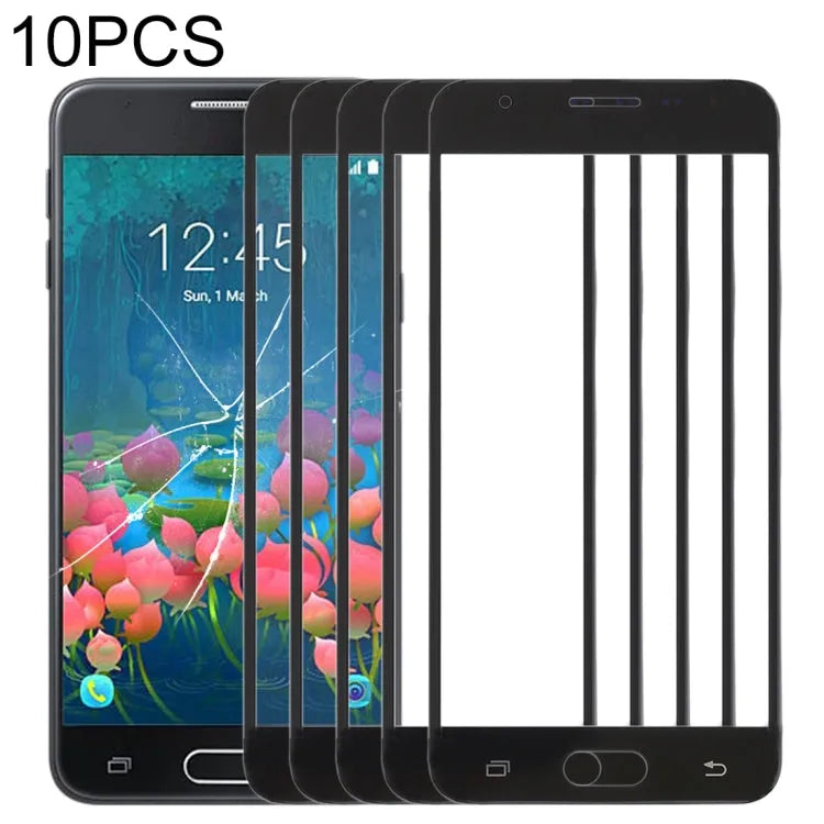 Voor Samsung Galaxy J5 Prime, On5 (2016), G570F/DS, G570Y 10 stks Front Screen Outer Glas Lens (Zwart)
