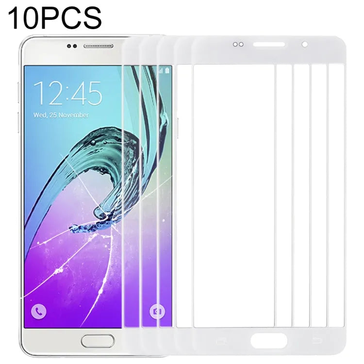 Voor Samsung Galaxy A5 (2016) / A510 10 stuks voorscherm buitenste glazen lens (wit)