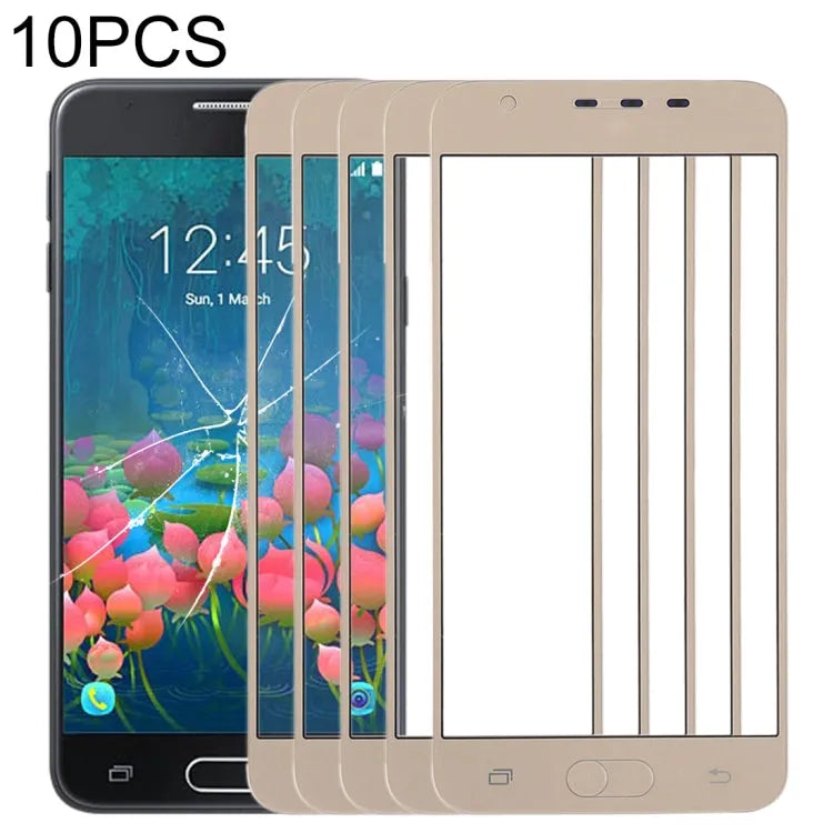 Voor Samsung Galaxy J5 Prime, On5 (2016), G570F/DS, G570Y 10 stks Front Screen Outer Glas Lens (Goud)