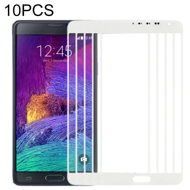 Voor Samsung Galaxy Note 4 / N910 10 stuks voorscherm buitenste glazen lens (wit)