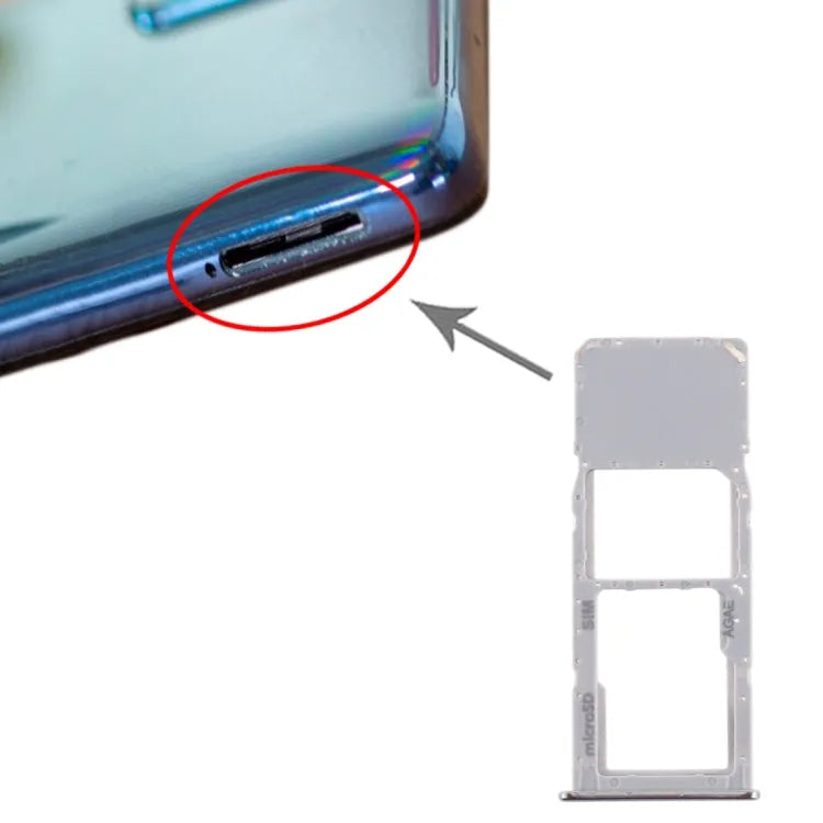 Voor Samsung Galaxy A71 / A715 simkaartlade + micro SD-kaartlade (zilver)