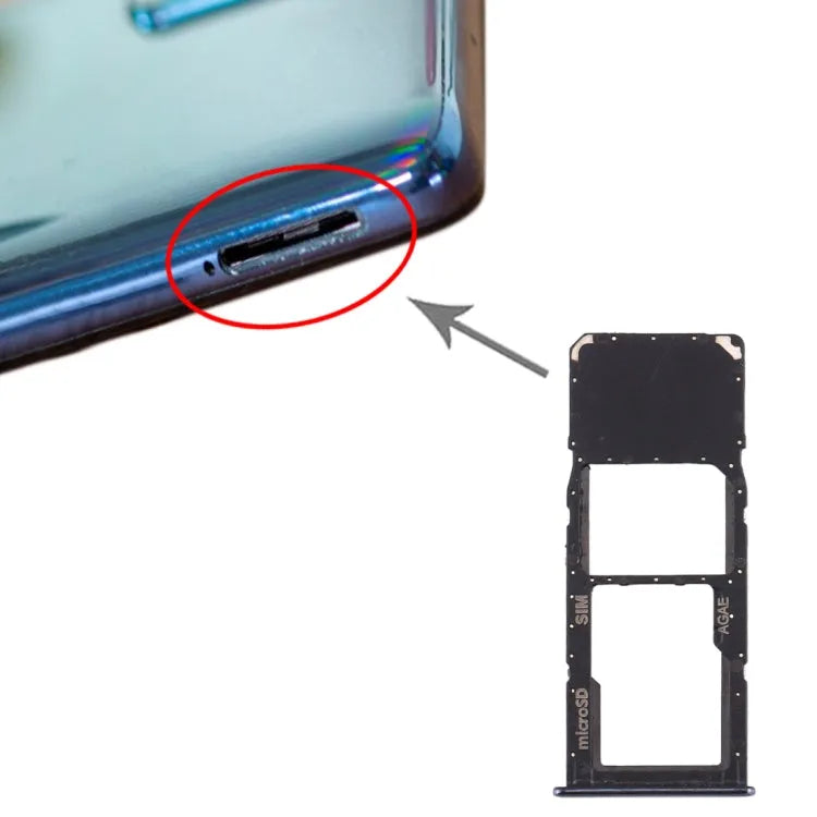 Voor Samsung Galaxy A71 / A715 SIM-kaartlade + Micro SD-kaartlade (zwart)