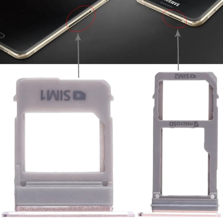 Voor Galaxy A520 / A720 2 SIM-kaartlade + Micro SD-kaartlade (roze)