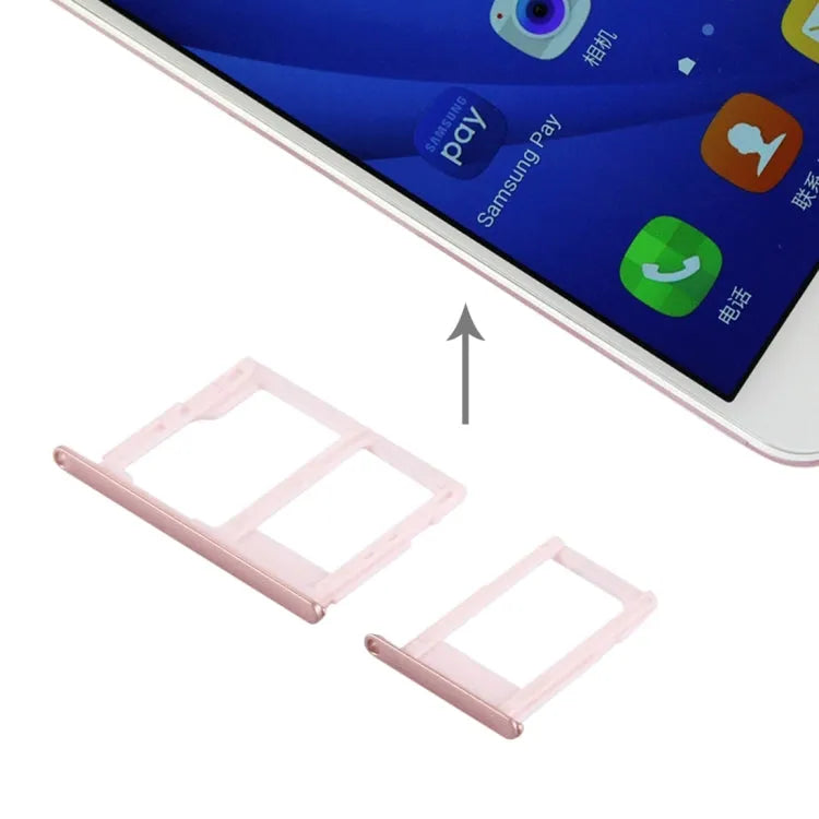 Voor Galaxy J5 Prime / G570 & J7 Prime / G610 SIM-kaartlade + Micro SD & SIM-kaartlade (roségoud)