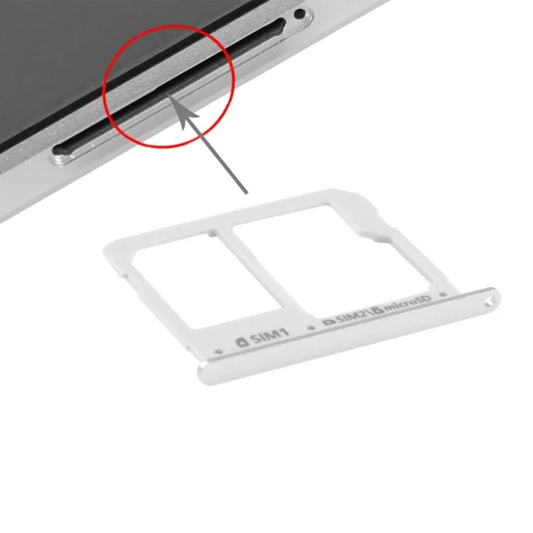 Voor A3(2016) / A3100 & A5(2016) / A5100 & A7(2016) / A7100 Simkaartlade en Micro SD-kaartlade (Zilver)