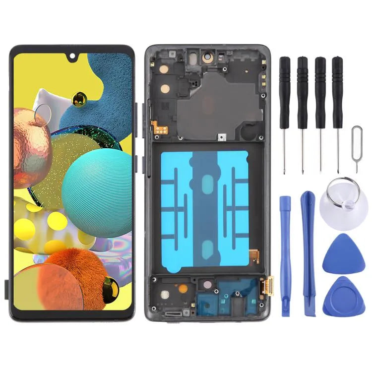 Voor Samsung Galaxy A51 5G SM-A516 6,36 inch OLED LCD-schermdigitizer, volledige montage met frame (zwart)