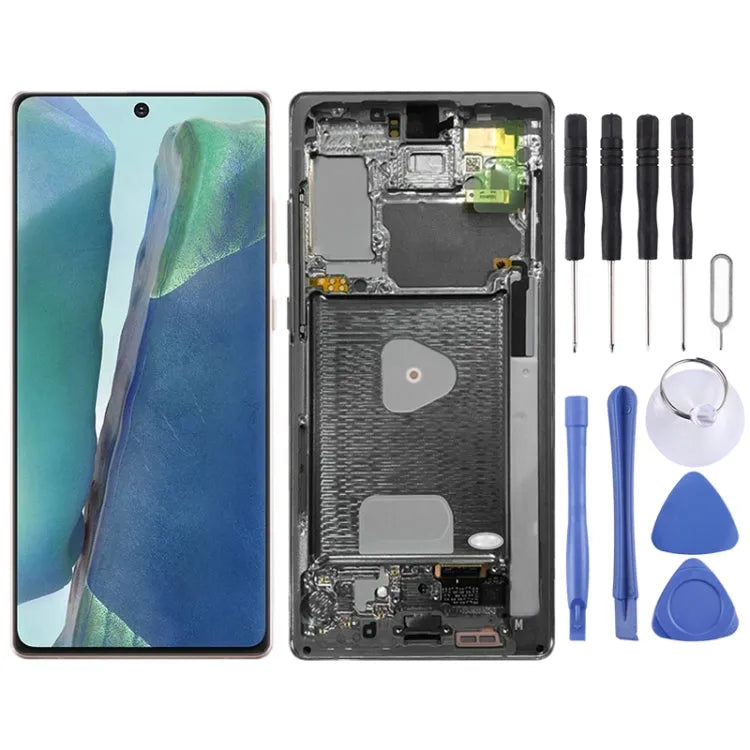 Origineel LCD-scherm voor Samsung Galaxy Note20 4G SM-N980 Digitizer Volledige montage met frame (goud)