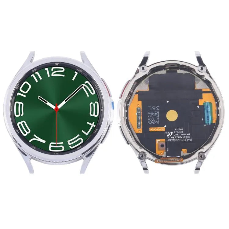 Voor Samsung Galaxy Watch6 Classic 47mm SM-R960/R965 Origineel LCD-schermdigitizer, volledige montage met frame (zilver)
