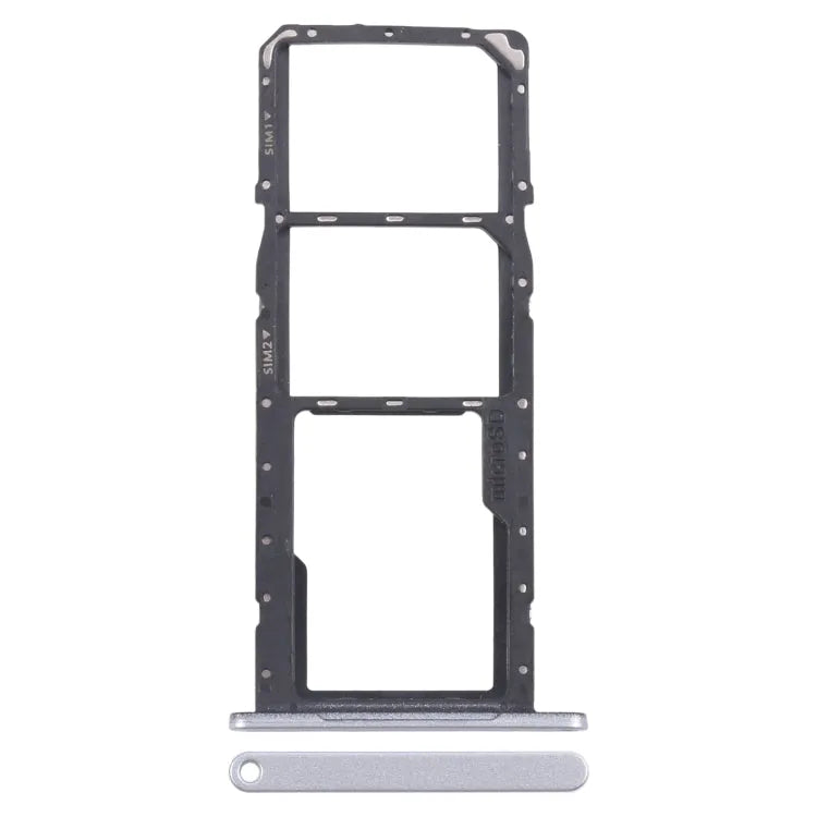 Voor Samsung Galaxy A06 SM-A065F Originele SIM-kaartlade + SIM-kaartlade + Micro SD-kaartlade (zilver)