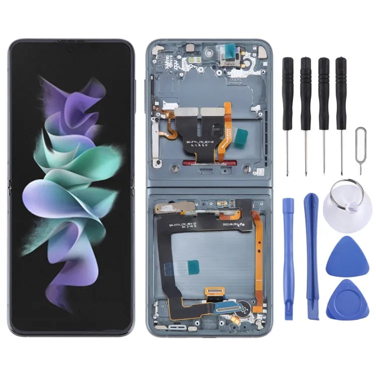 Voor Samsung Galaxy Z Flip3 SM-F711 Originele LCD-scherm Digitizer volledige montage met frame (groen)