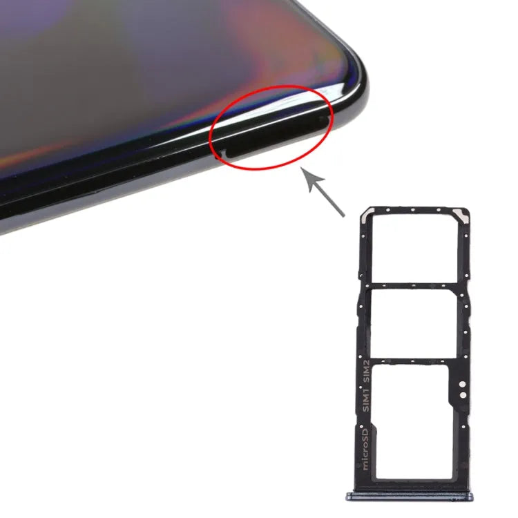 Voor Galaxy A70 SIM-kaartlade + SIM-kaartlade + Micro SD-kaartlade (zwart)