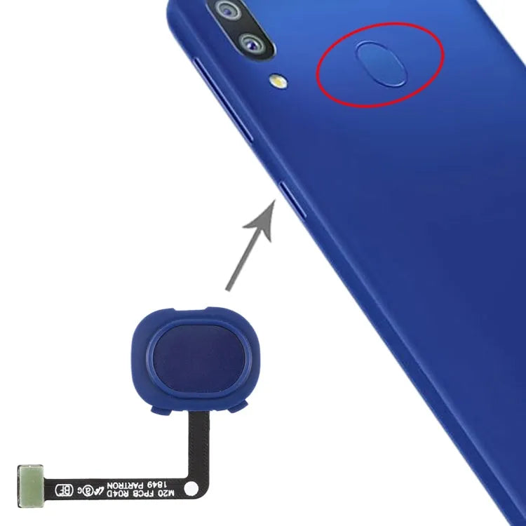 Voor Galaxy M20 Vingerafdruksensor Flex Kabel (Blauw)