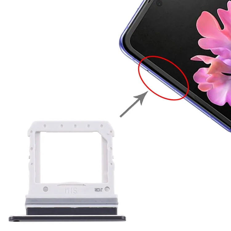 Voor Samsung Galaxy Z Flip SM-F700 simkaartlade (zwart)