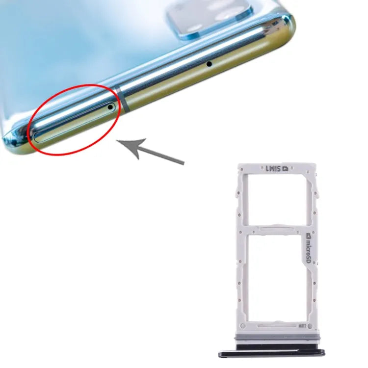 Voor Samsung Galaxy S20 SIM-kaartlade + SIM-kaartlade / Micro SD-kaartlade (zwart)